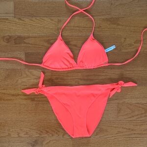 Aquarose by Bikini Village Coral Bikini Set Medium top, large bottom